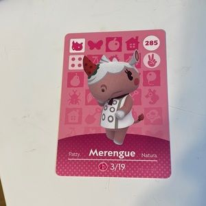 Merengue animal crossing amiibo card
